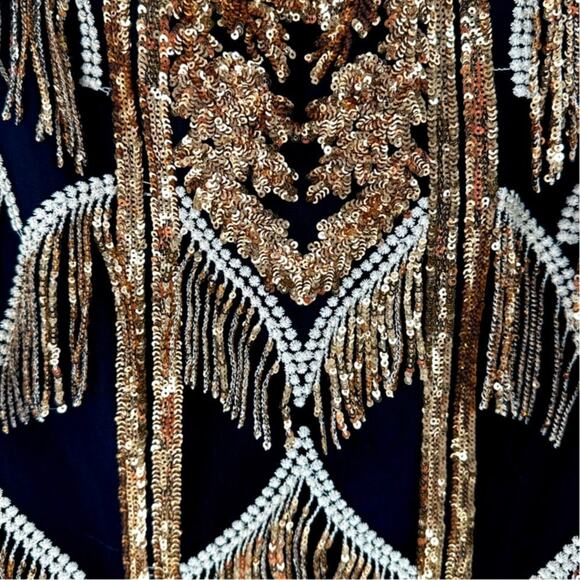 Dress the Population Black Label Morgan Sequin Fringe-Trim Bodycon Dress Size S - Picture 11 of 11